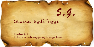 Stoics Gyöngyi névjegykártya