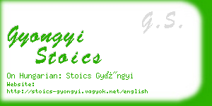 gyongyi stoics business card